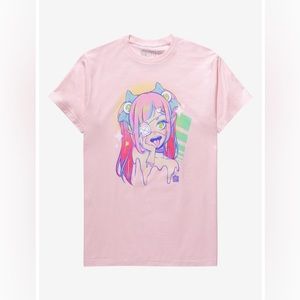 Hot topic pink Monster anime girl square Apple studio tee